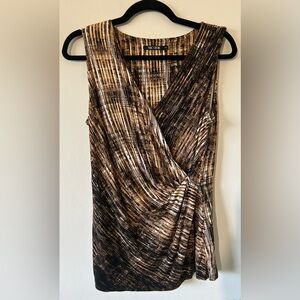 NIC+ZOE Textured Brown and Black Top